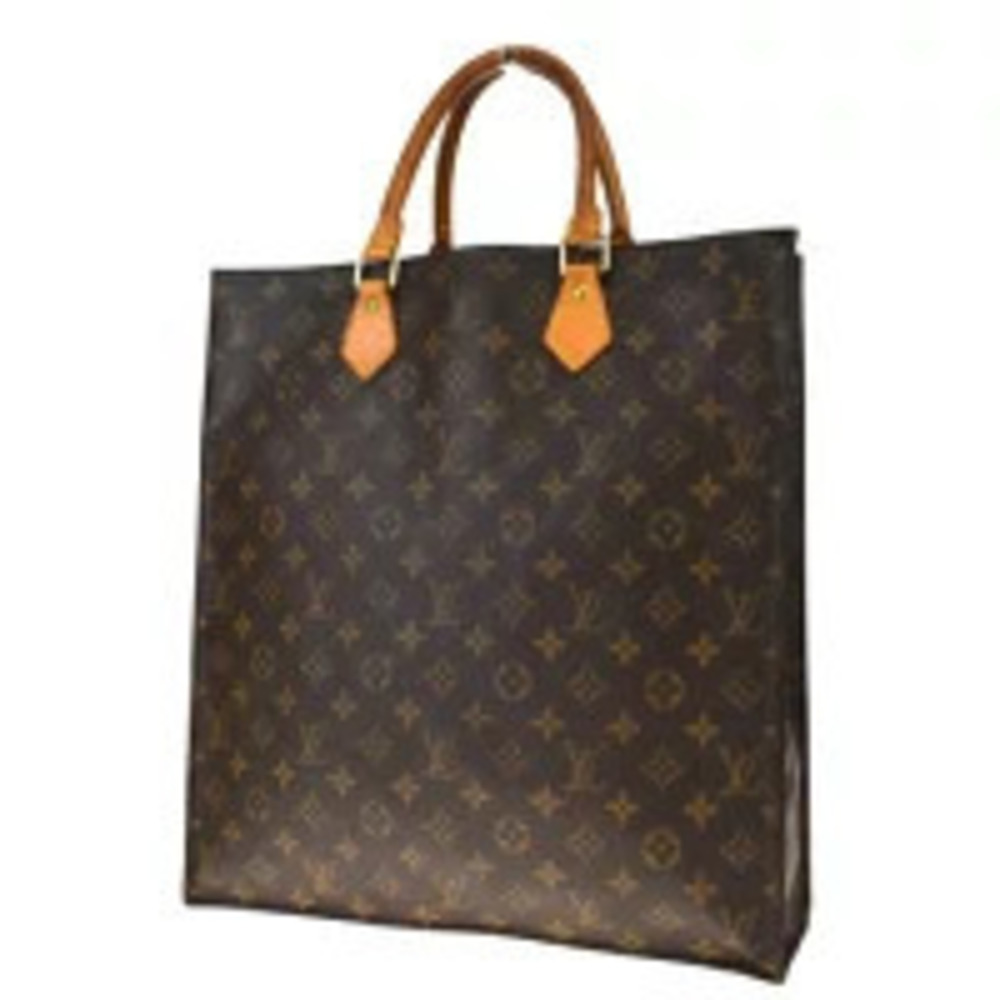 Louis Vuitton Sac Plat Handbag Monogram Leather